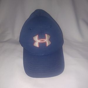 UNDER ARMOUR -Youth CAP   blue with neon white and orange logo.